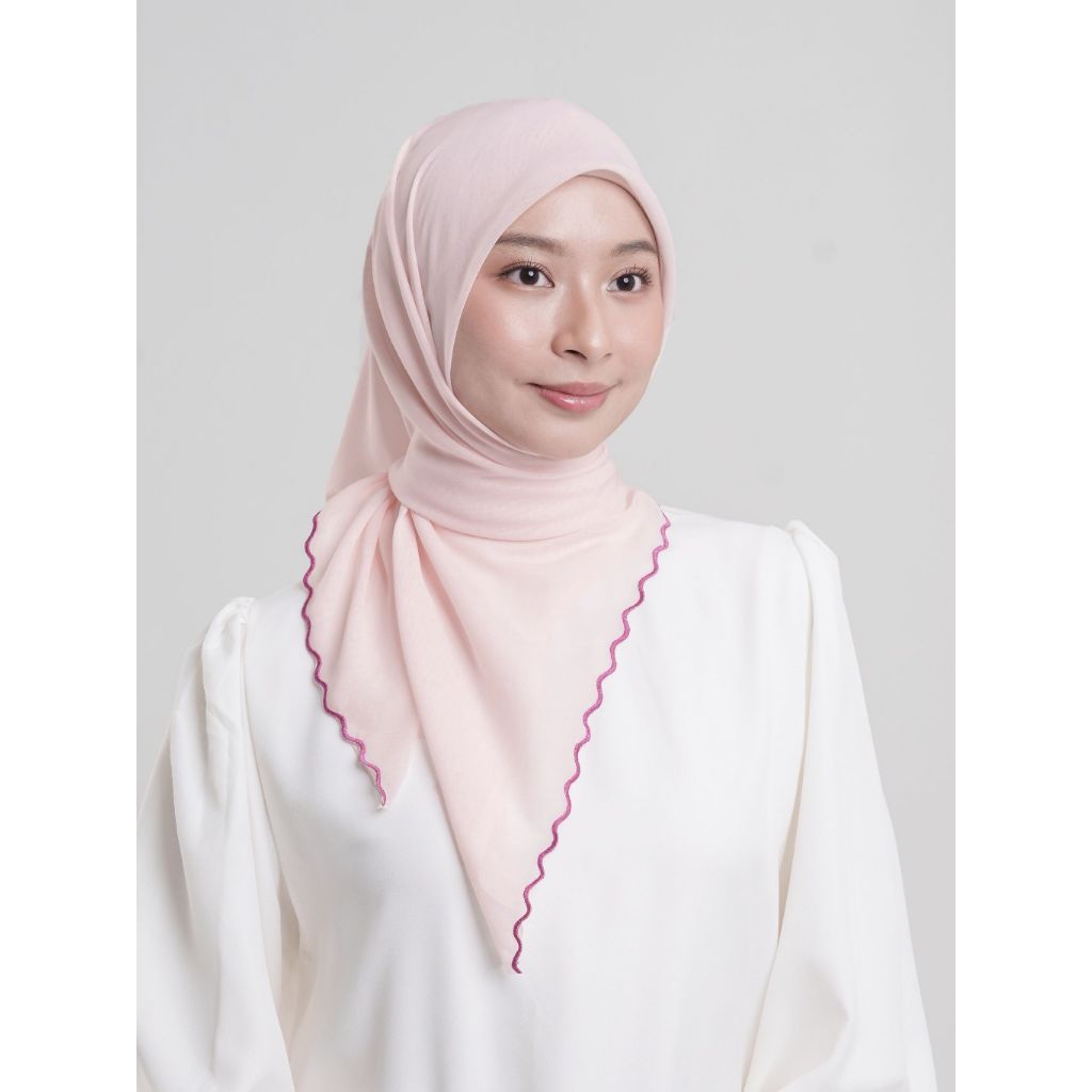 Napocut Hijab- Aryn Embroidery - Hijab Segiempat Paris Jepang Premium Bordir Gelombang