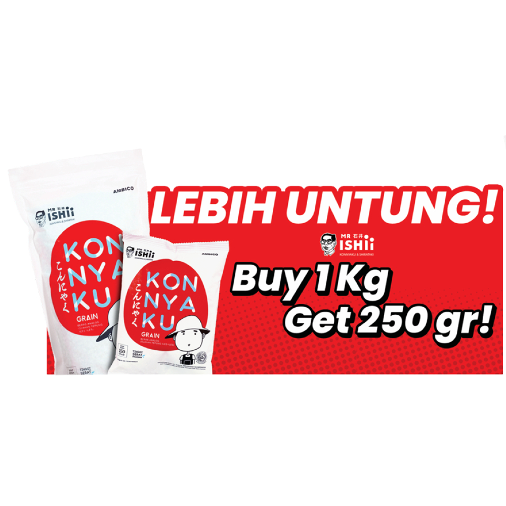 MR. ISHII - Paket Bundling Konnyaku Grain 1 kg + Konnyaku Grain 250gr