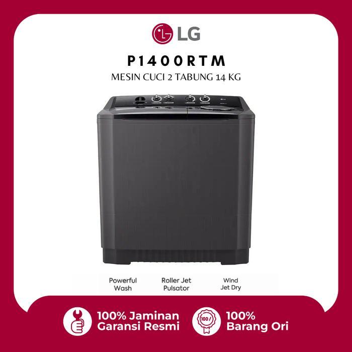 LG Mesin Cuci 2 Tabung 14kg P1400RTM / P1400 14 KG