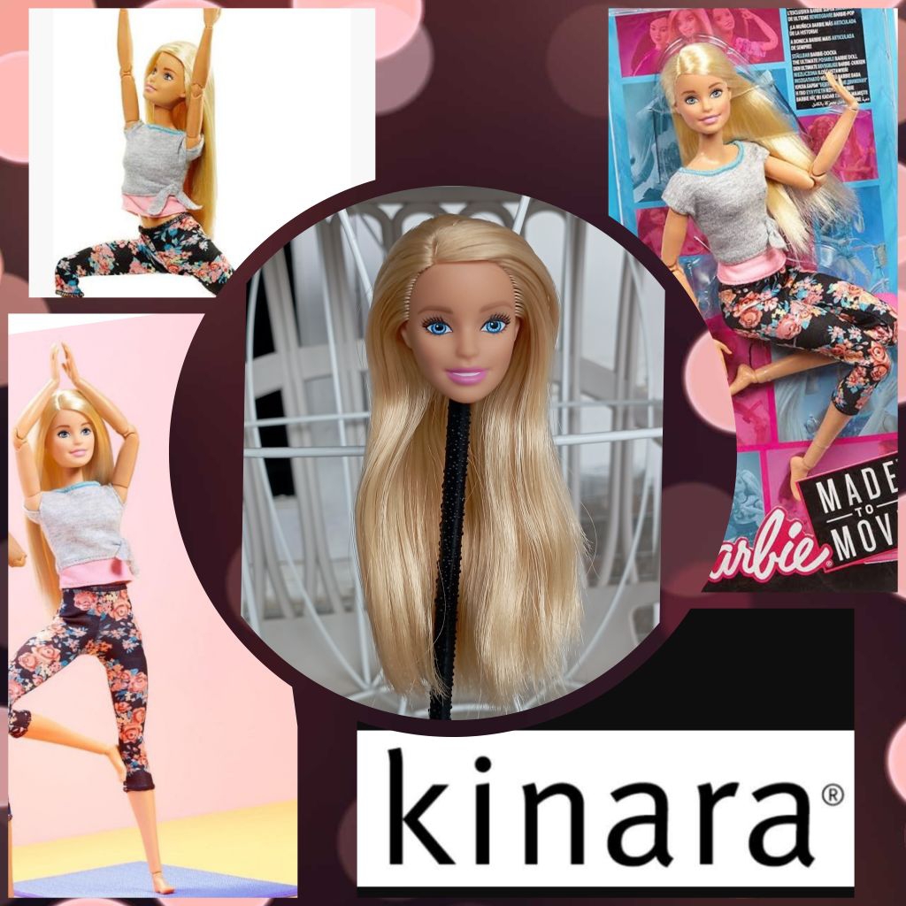 Kepala Barbie Millie MTM Pink Flower Yoga Original Mattel