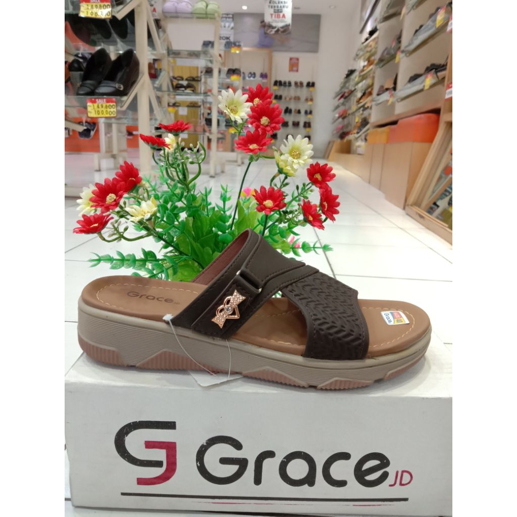 GRACE sandal selop wanita Serena coklat