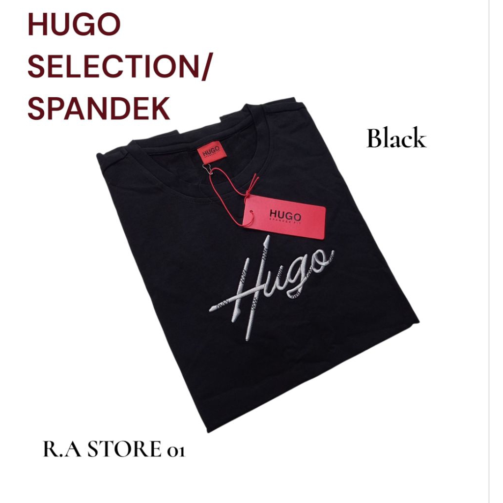 KAOS OBLONG HUGO SELECTION TEBAL ORIGINAL//SPANDEX FIT TEBAL 100% ORIGINAL//kaos pria