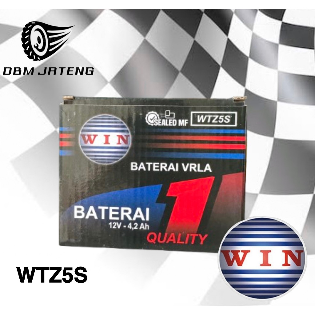 100% ORIGINAL & BARU AKI WIN ACCU UKURAN TIPE WTZ5S HARGA GROSIR AKI KERING DAN BASAH MOTOR HONDA YA