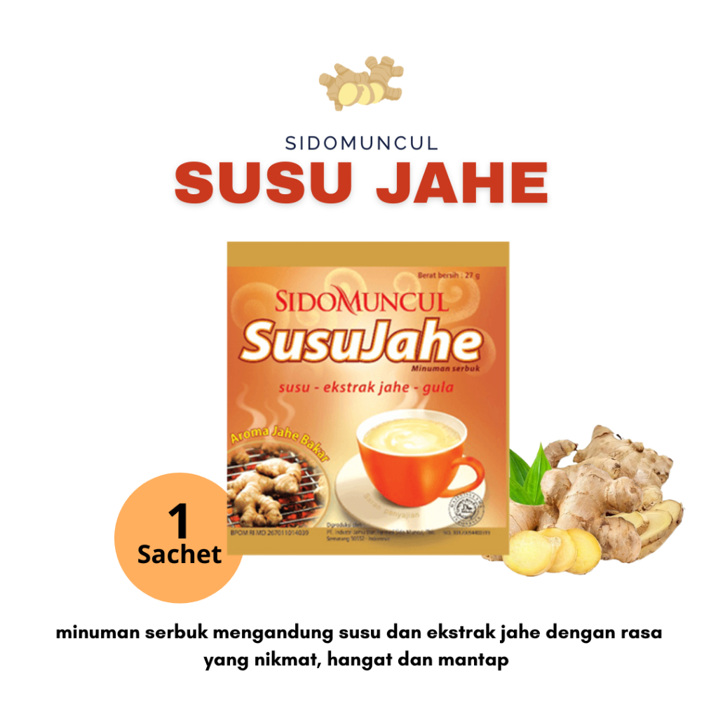 Susu Jahe Sidomuncul Sido Muncul 1 Sachet Rasa Original Gula Aren Susu Bubuk Jahe Emprit Bakar Minum