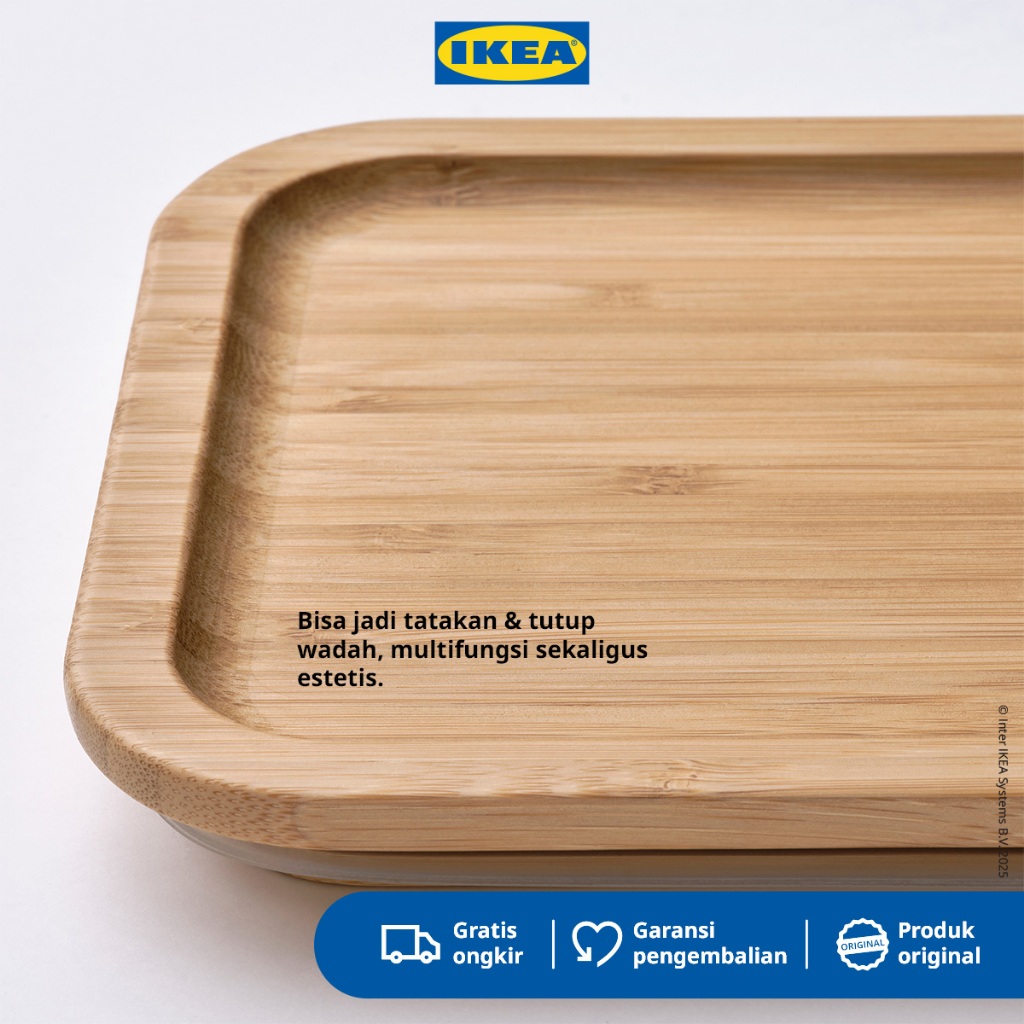 IKEA 365+ Tutup Tempat Makan Persegi Panjang Bambu