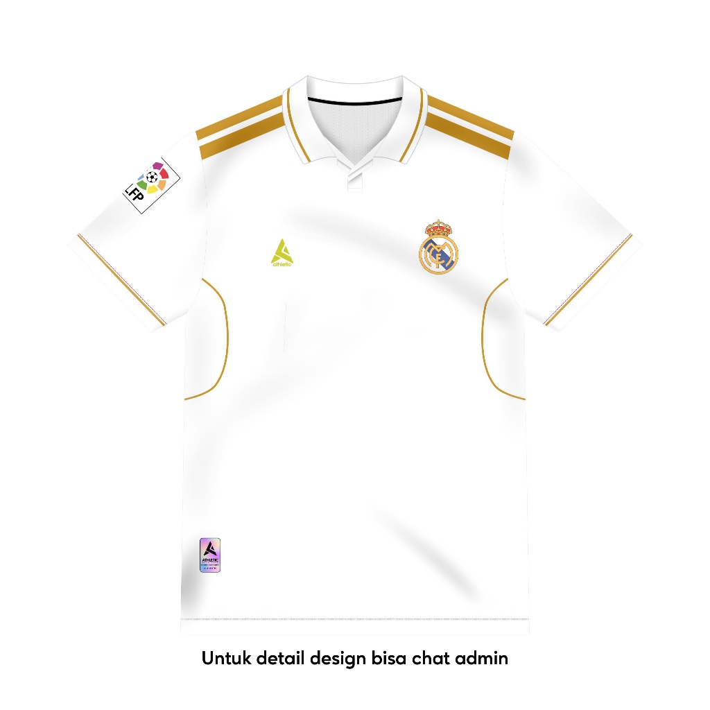 ATHLETIC SPORTWEAR - Jersey Vintage Bola Fantasy Real Madrid Home 2011-12 Fullprinting Casual - Atas