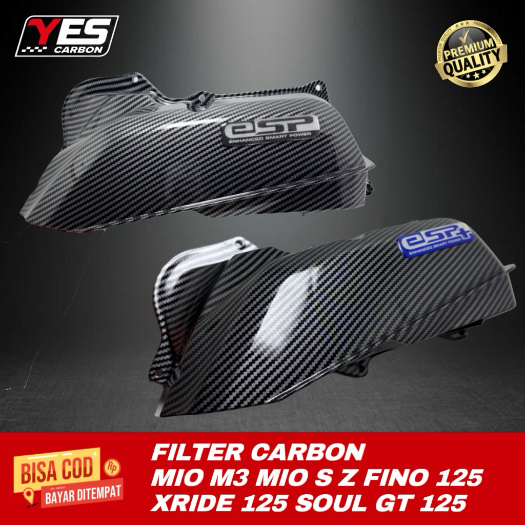 TUTUP FILTER MIO M3 CARBON GLOSSY • Tutup Filter Mio M3 125 Fino 125 Mio S J Z Xride 125 Soul Gt 125