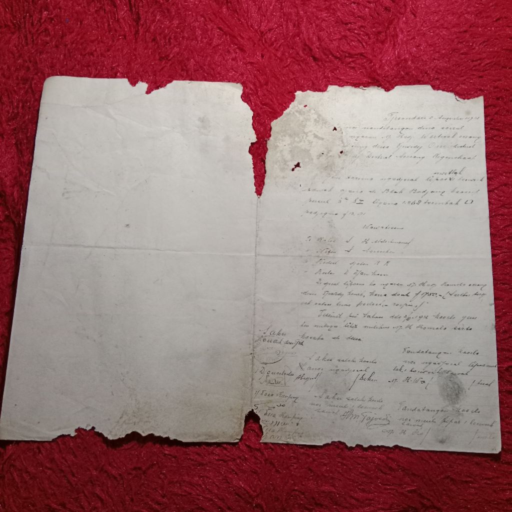 Kertas Isi bekas Zegel Van Ned Indie 1½ Gulden Tahun 1932 Double