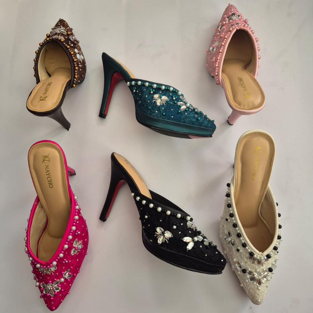 NAYCHO Wedding shoes wanita premium Hak Lancip 9 cm