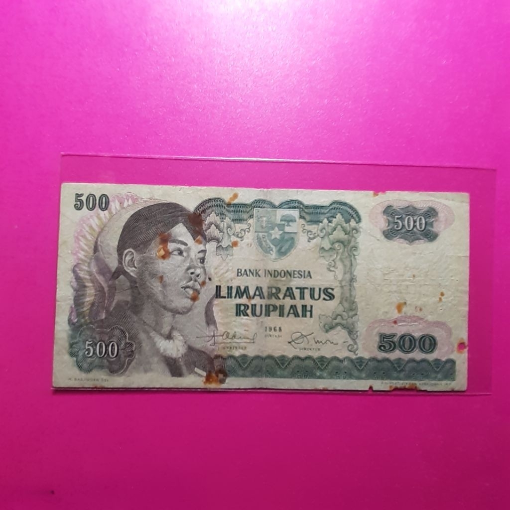 Uang kuno 500 rupiah sudirman tahun 1968