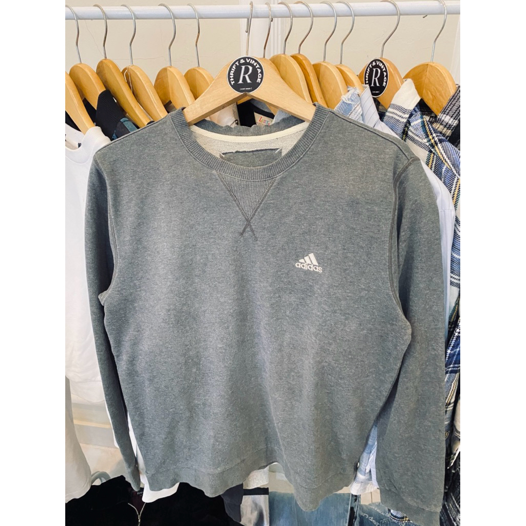 Crewneck Vintage adidas center grey