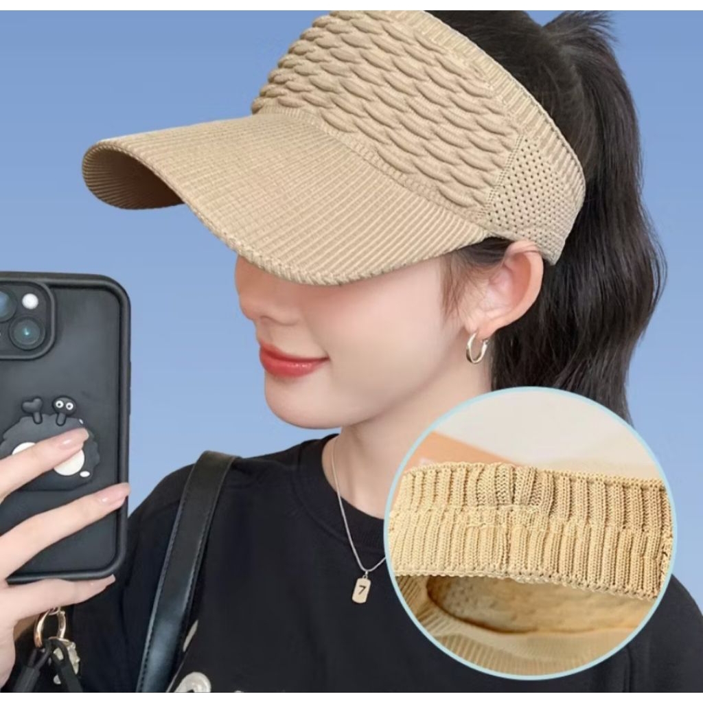 Topi Wanita Golf Senam  Untuk  Hijab Topi Anti UV Korea Style Topi OlahragaTennis