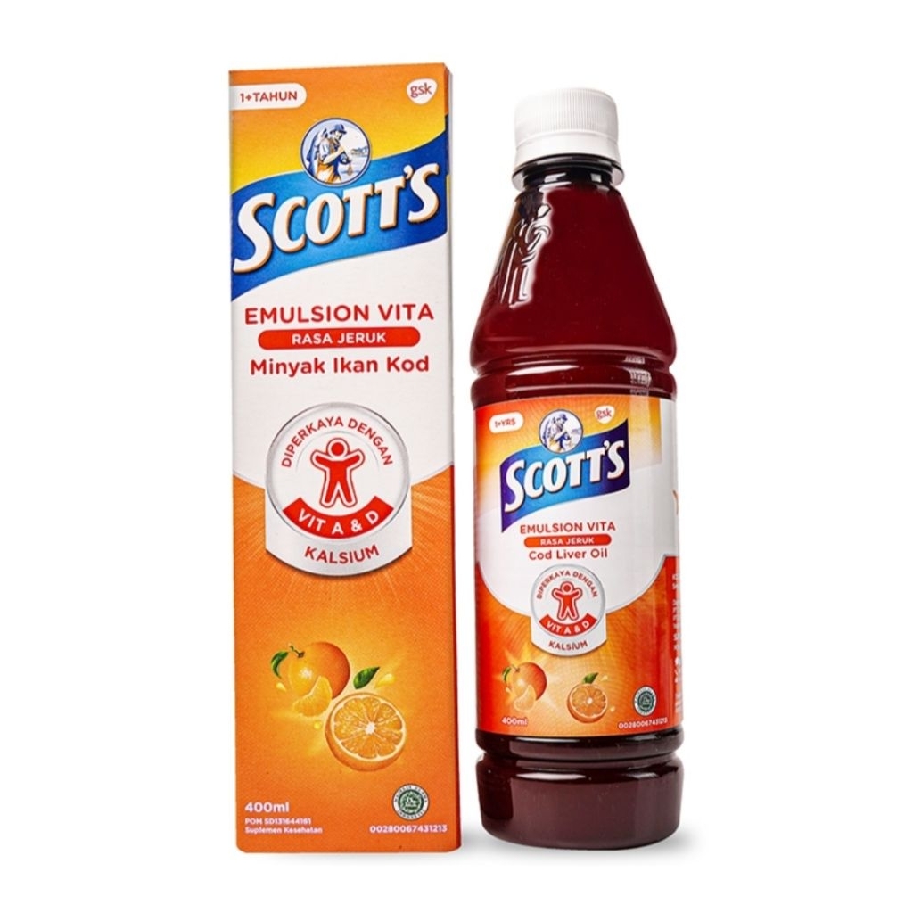 SCOTT'S Emulsion Vita Jeruk 400 ml Vitamin Penambah Nafsu Makan & Tinggi Badan 100% Original