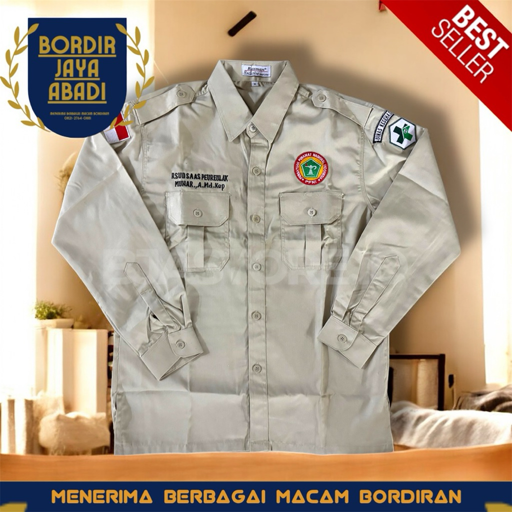 Kemeja PPNI Seragam Persatuan Perawat Nasional Indonesia Free Bordir Nama