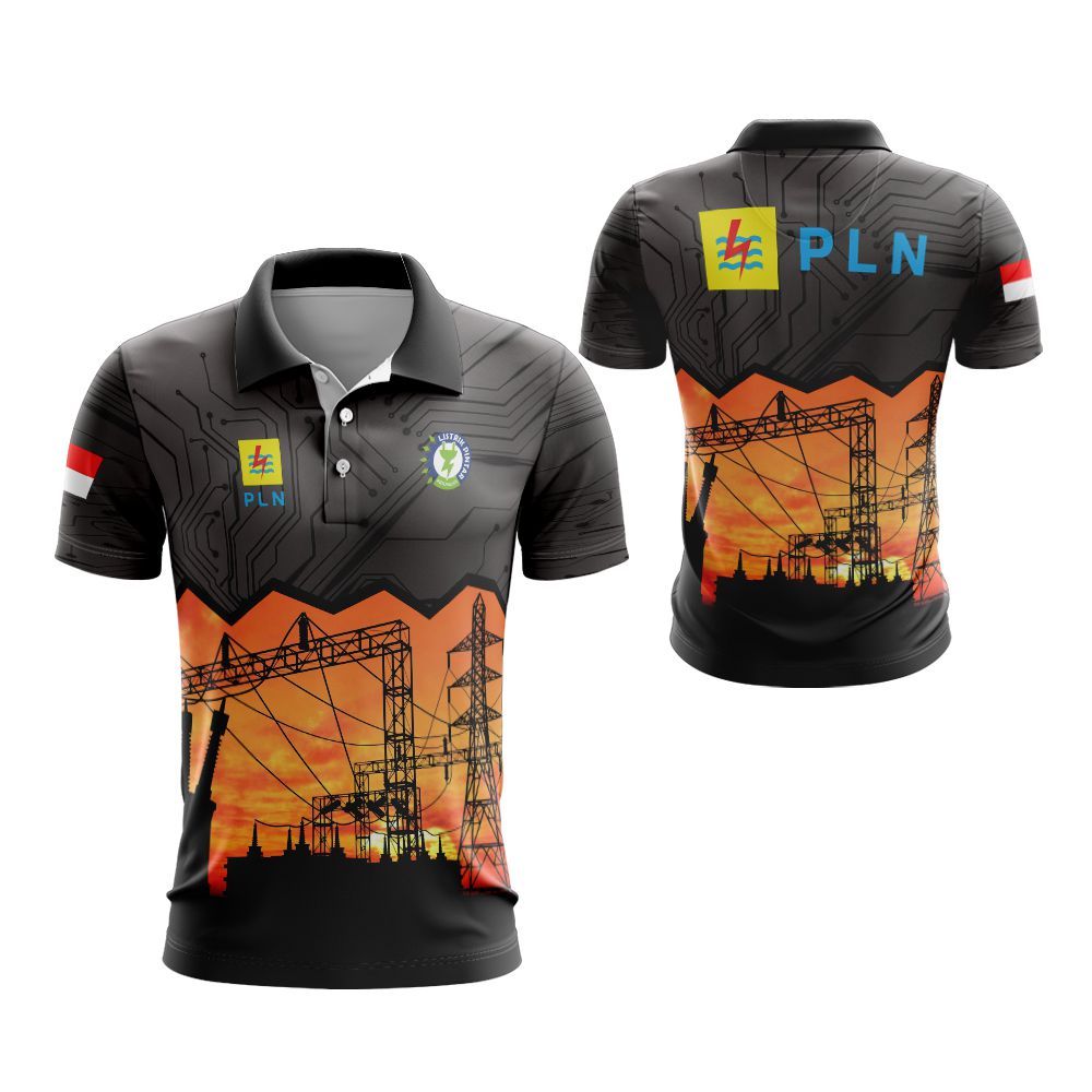 KAOS BAJU BERKERAH PLN LISTRIK INDONESIA KAOS JERSEY SUBLIME