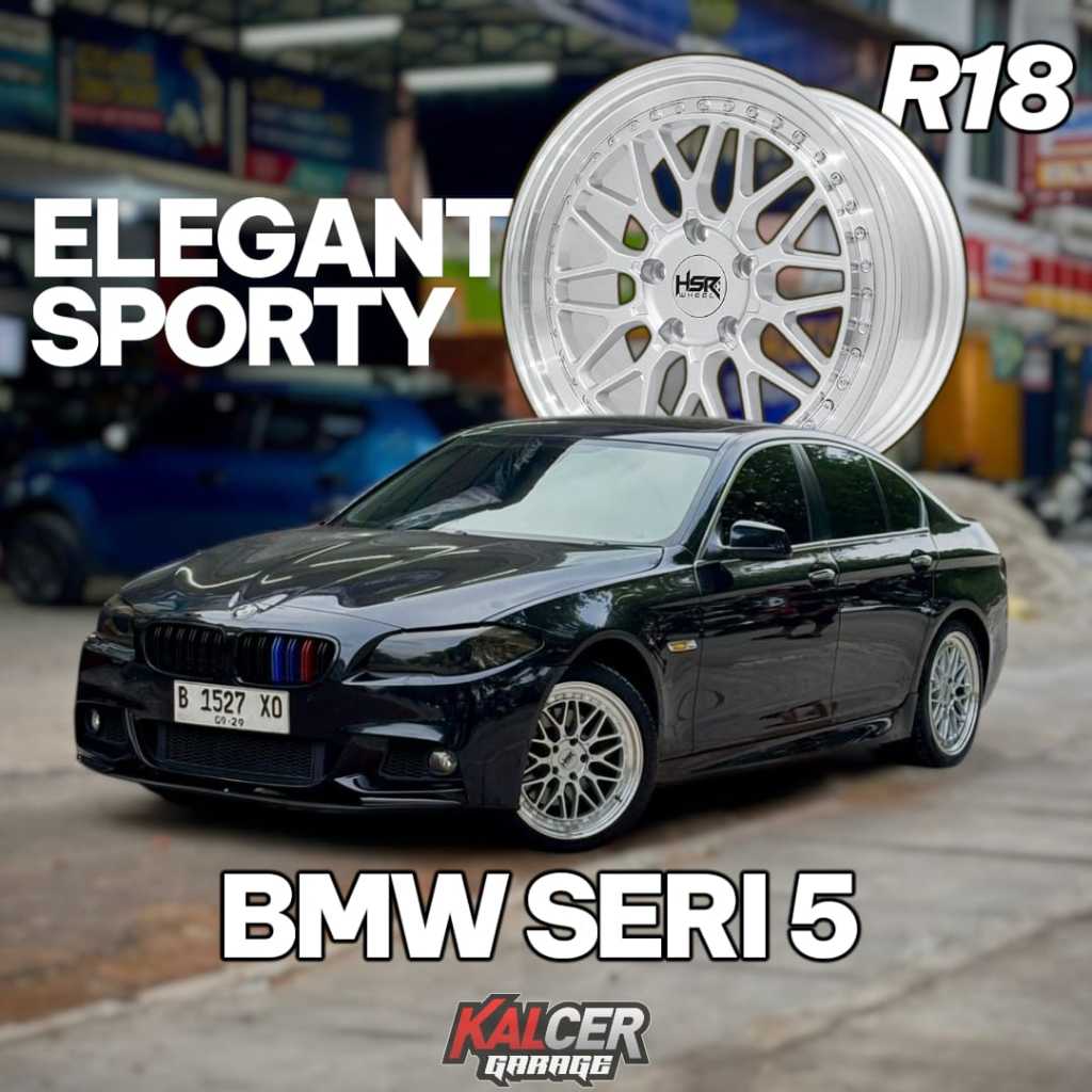 Velg Mobil BMW Seri 5 R18 HSR SIGI Pcd 5x120 Lebar 8 ET40 Silver Polish