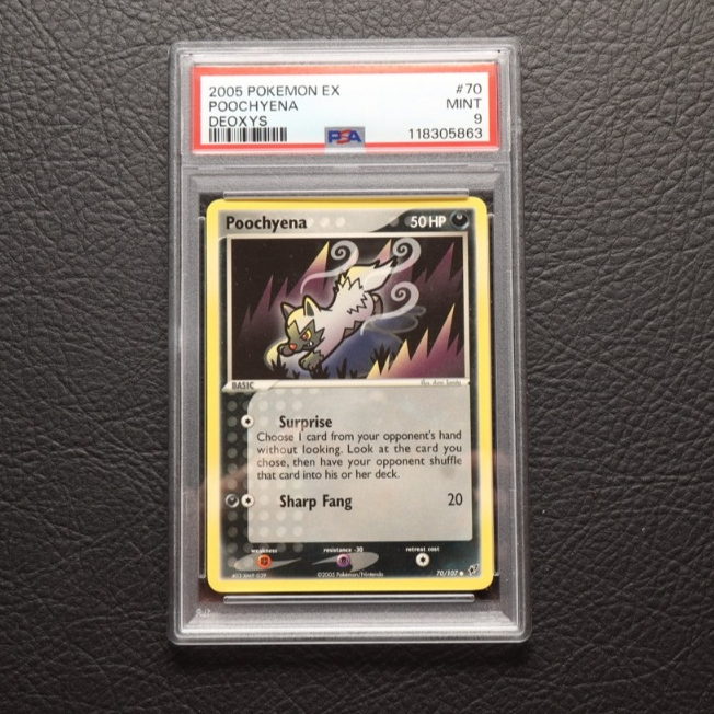 Pokemon Card Slab Graded Poochyena #70 EX Deoxys English PSA 9 Mint
