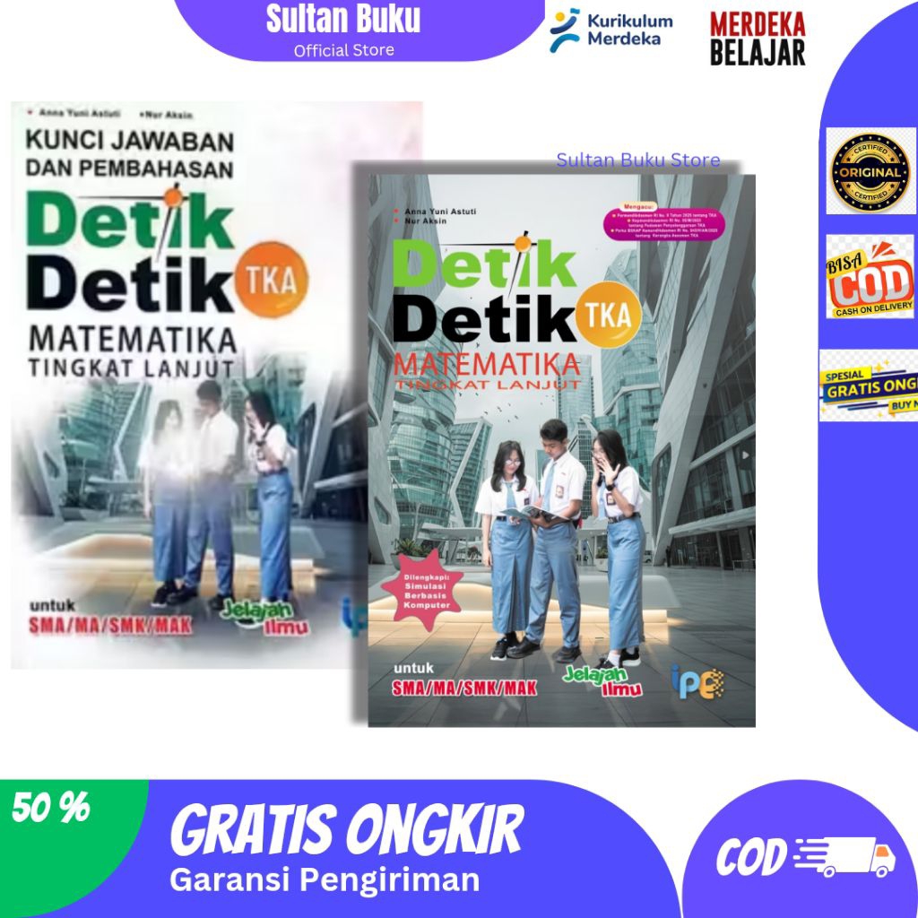 Detik-detik TKA Matematika lanjut Sma - Buku Detik detik matematika lanjut untuk Tka sma/smk/ma + Ku