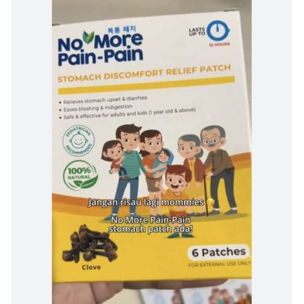 No more pain pain  isi 6patch koyo sakit perut, perut kembung bayi dan dewasa