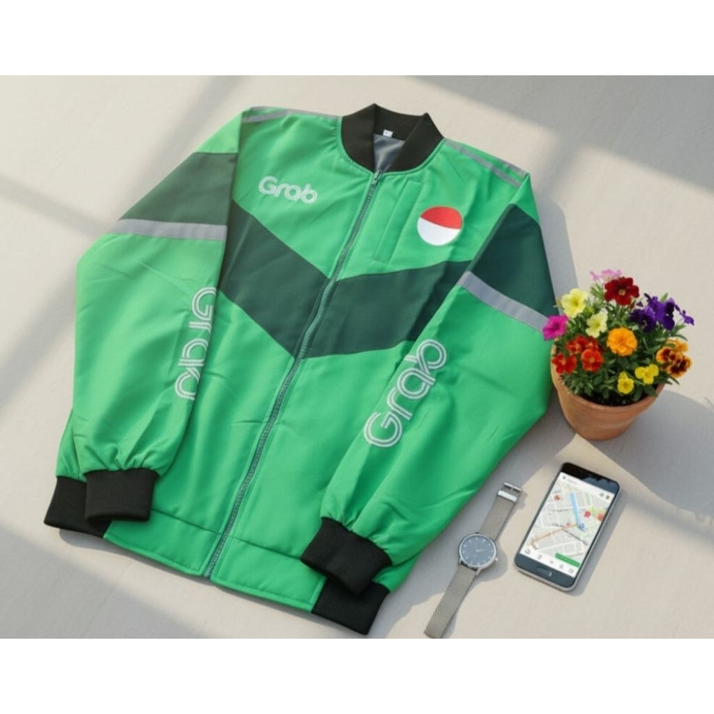Promo Murah Jaket Bomber Grab Hijau Ojol
