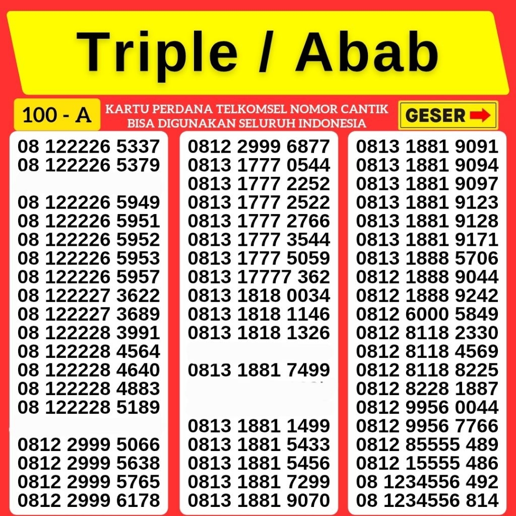Nomor Cantik Simpati Telkomsel 4G 5G Kartu Perdana Telkomsel Simpati Nocan Simpati Nomer Cantik Telk