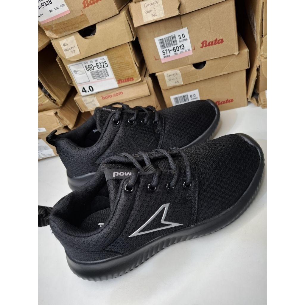 POWER NORTH STAR BATA SEPATU SEKOLAH FULL HITAM