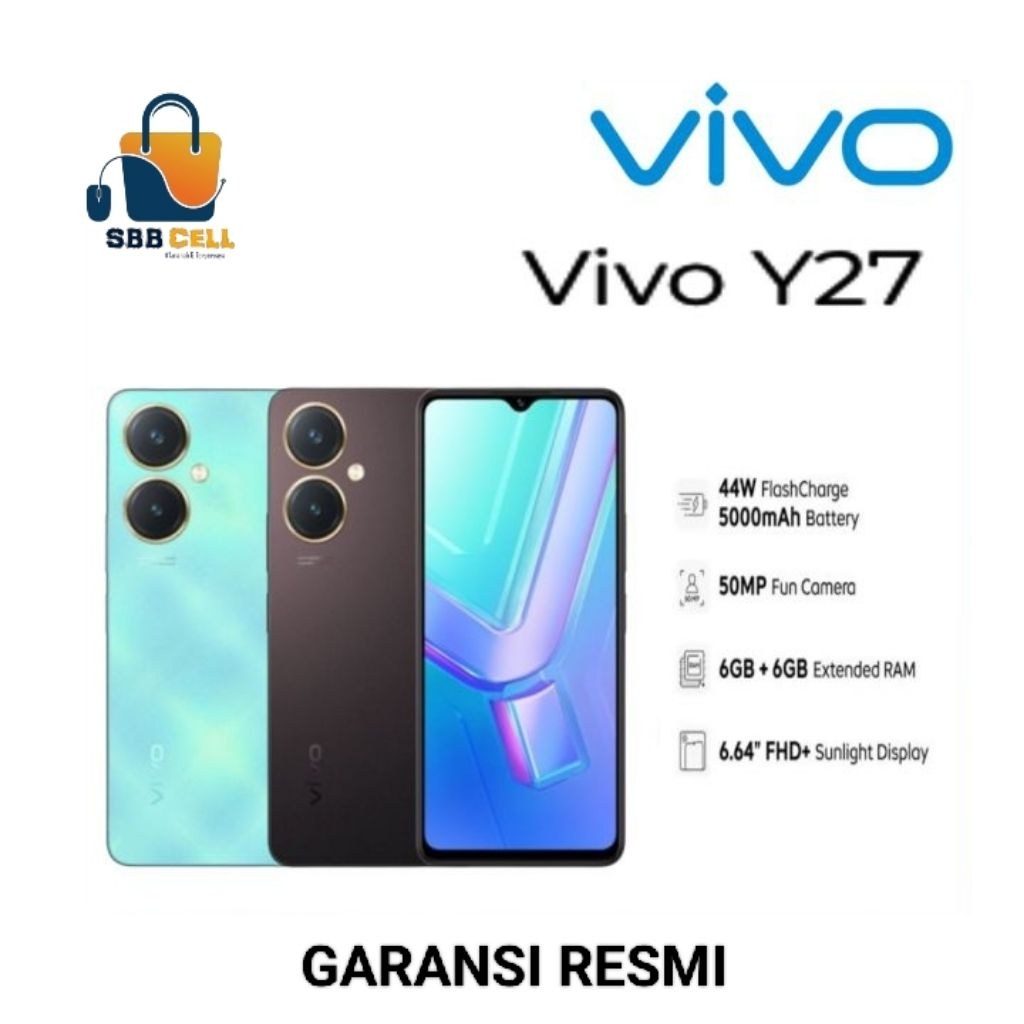 HP VIVO Y27 4G 6/128 GB - VIVO Y 27 4G RAM 6GB ROM 128GB GARANSI RESMI VIVO