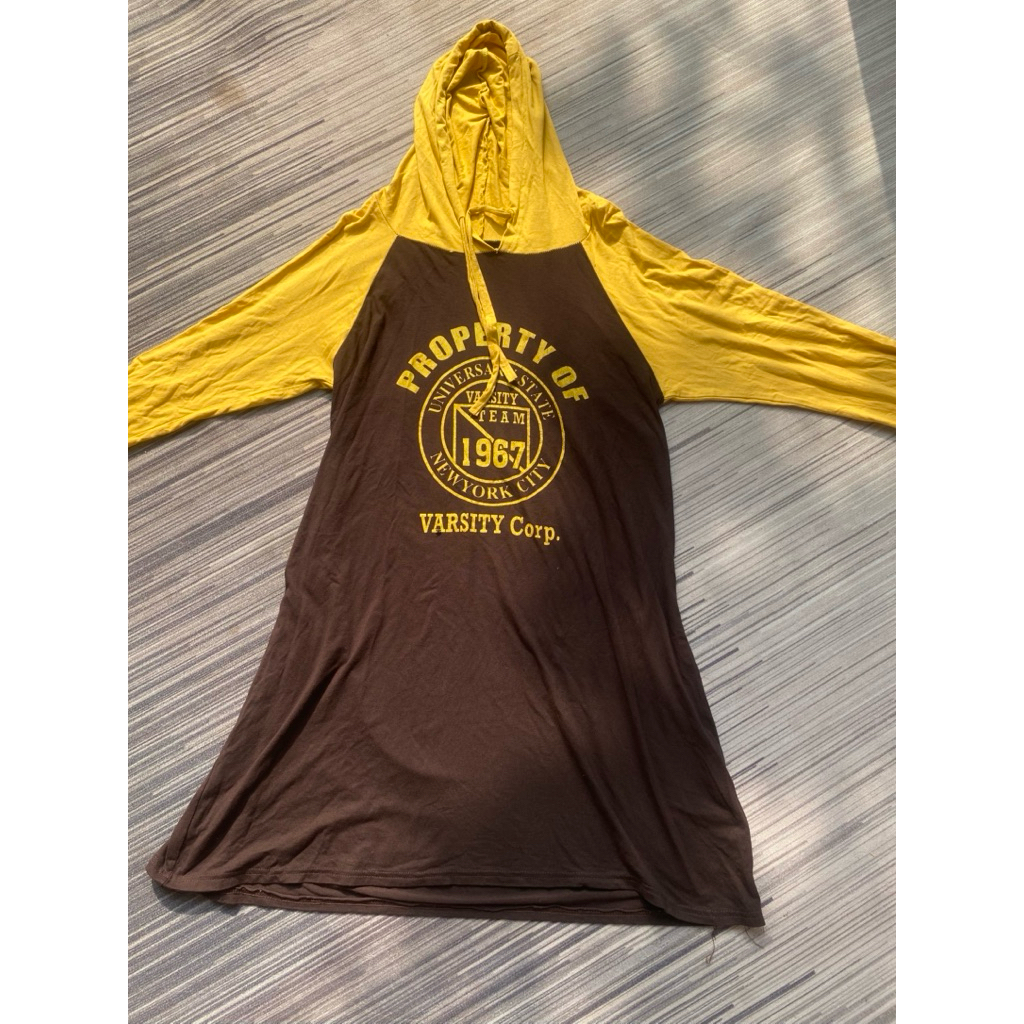 PRELOVED Two-tone hoodie long tee