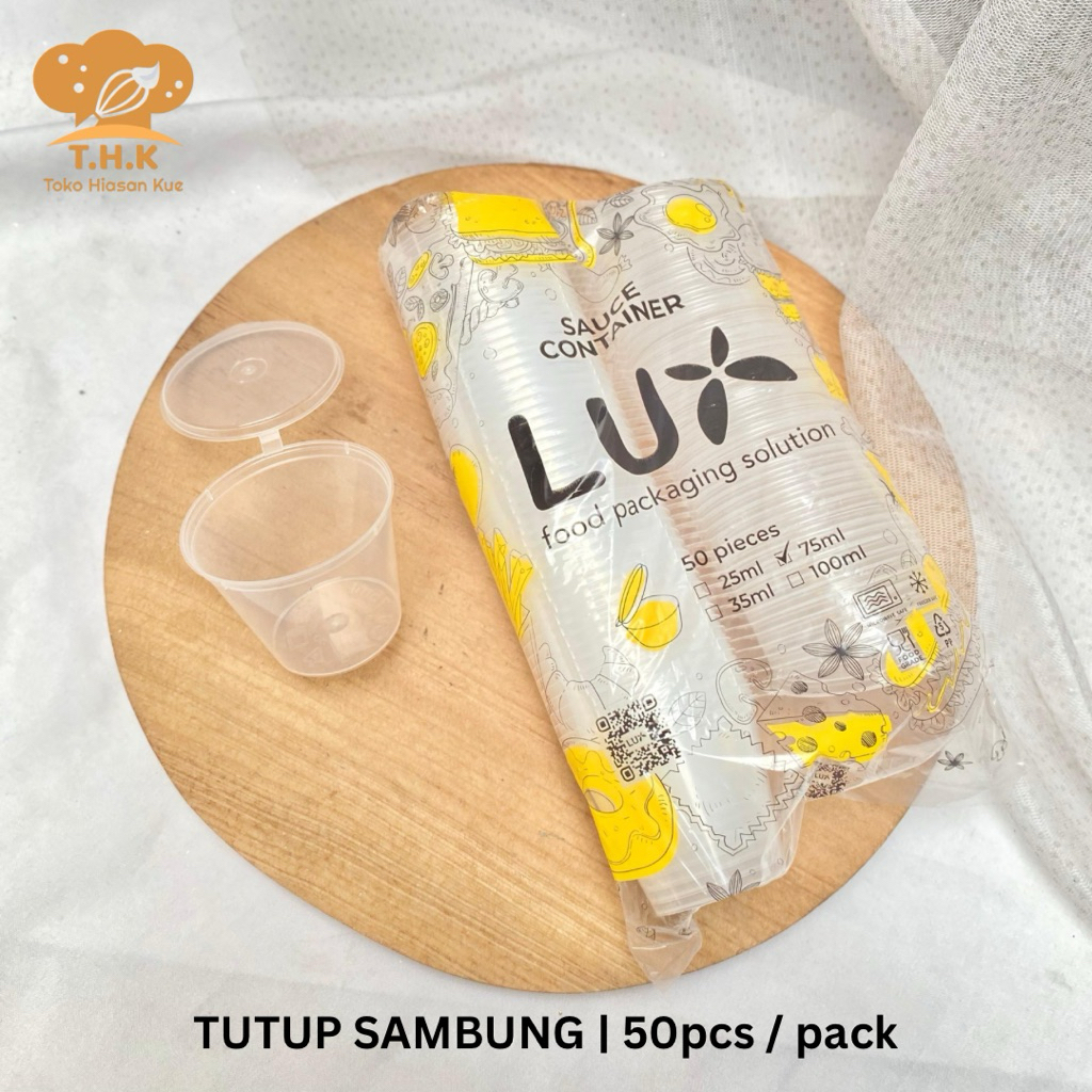 (1pack) Cup Saus LUX 75ml Tutup Sambung