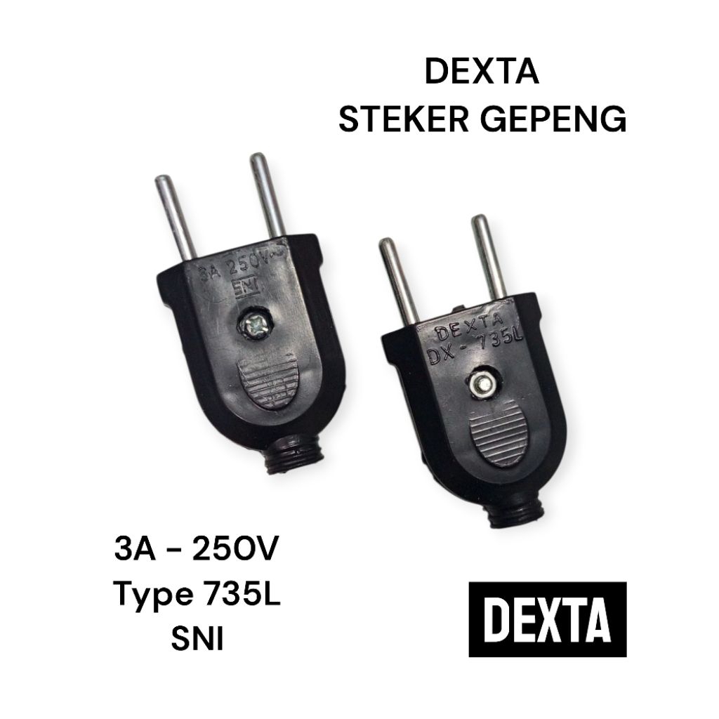 Steker Gepeng Dexta 3A 250V SNI
