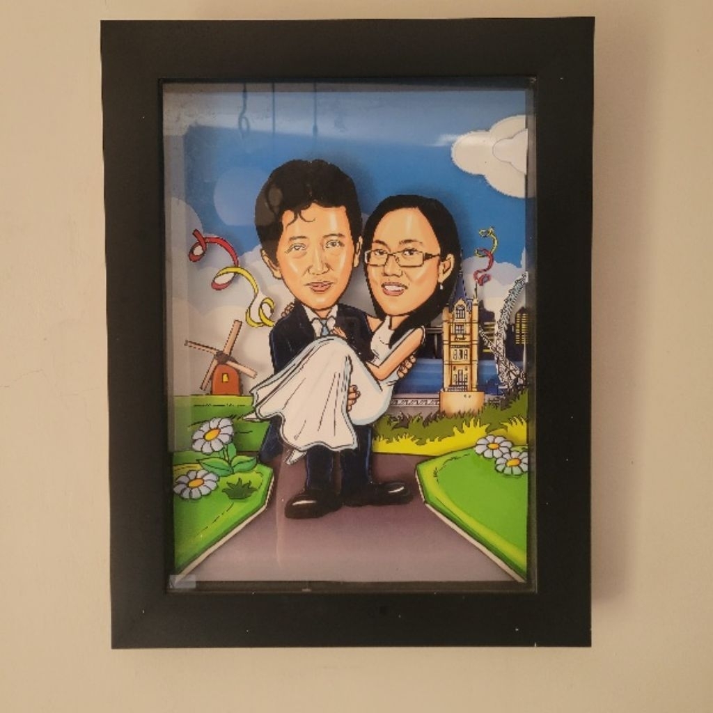 Karikatur 2 wajah pop up 3D ukuran A3