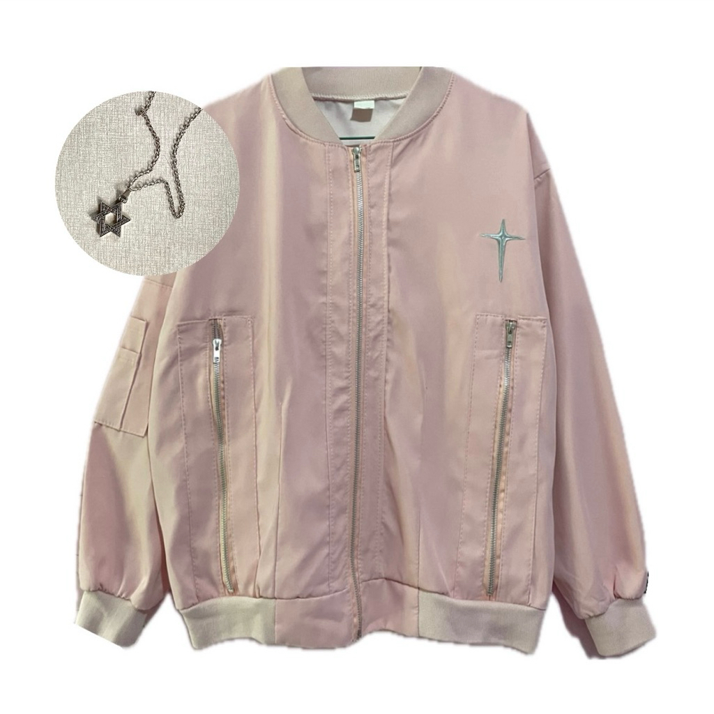 preloved jaket biker wanita (free kalung)