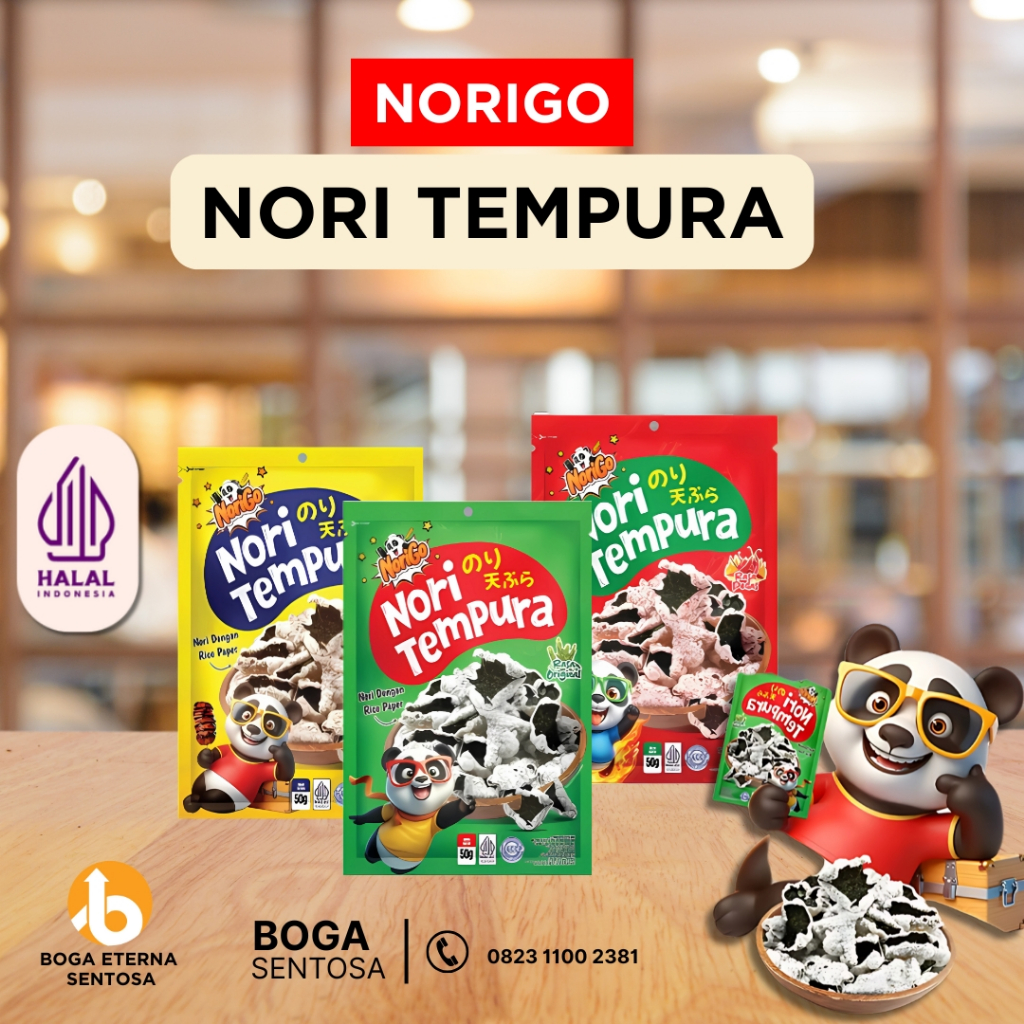 NoriGo Nori Tempura Halal - Snack Nori Rumput Laut Crispy