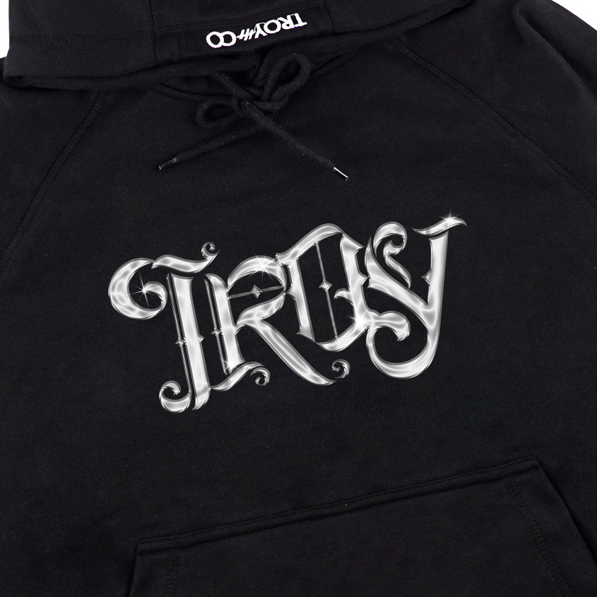 Troy Company Hoodie Boxy Raglan Black Shyn - Hoodie Boxy Hitam BRH 3371
