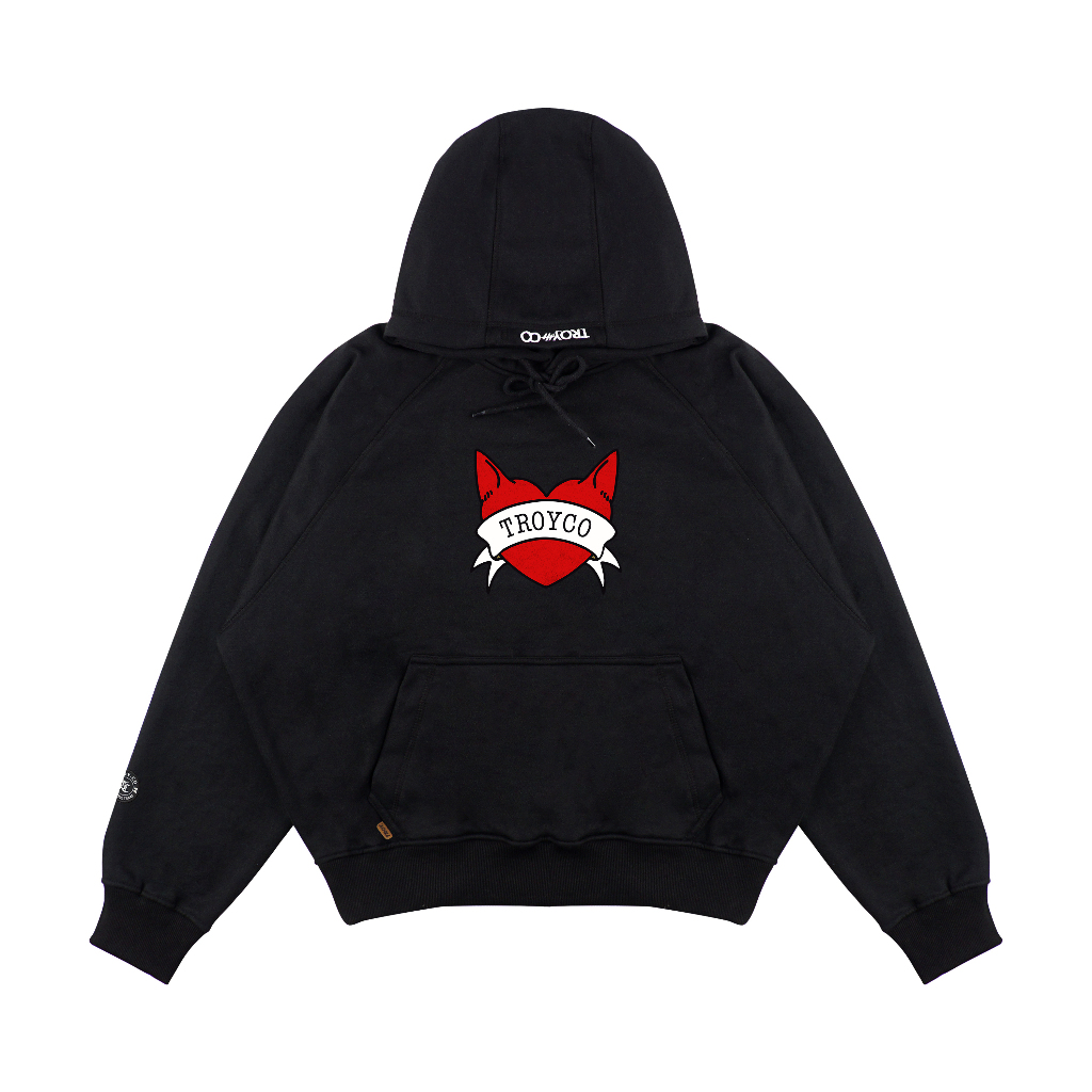 Troy Company Hoodie Boxy Raglan Black Lovat - Hoodie Boxy Hitam BRH 3373