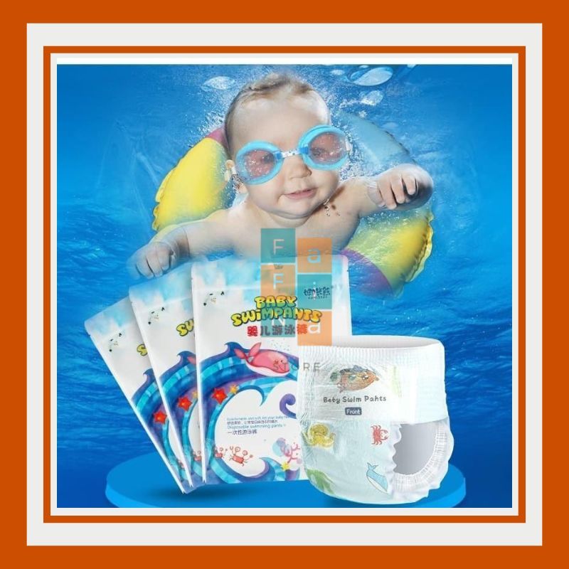 Popok Celana Renang Anak Bayi Batita Balita Tahan Air Sekali Pakai Baby Swim Diapers.