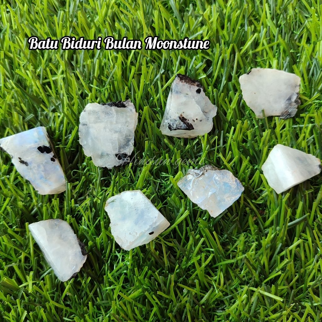 Bahan Batu Biduri Bulan Moonstune Asli Natural / Bongkahan Batu Biduri Bulan Moonstune / Lempengan B
