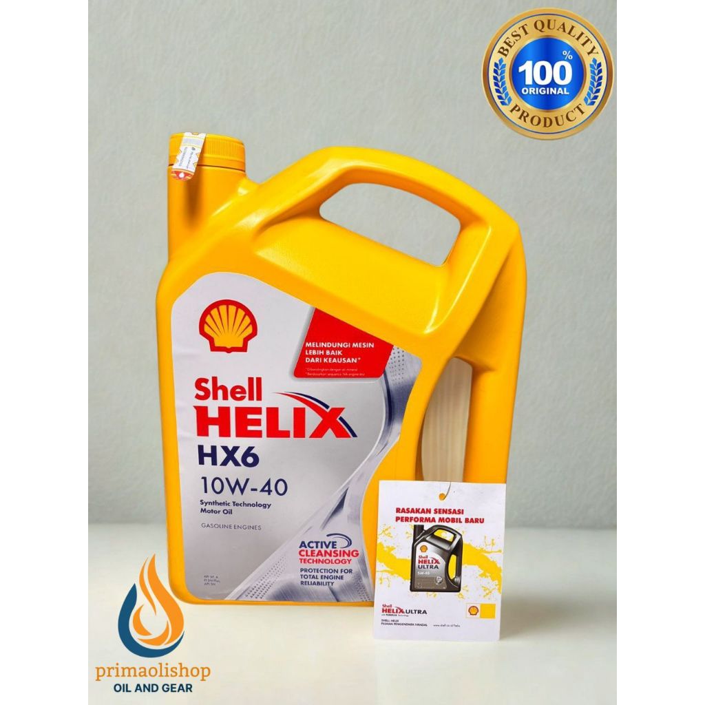 OLI SHELL HELIX HX6 10W-40 KEMASAN 4L OLI MESIN MOBIL SHELL hx6