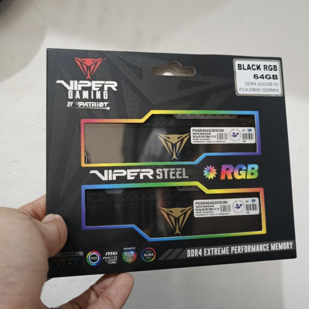 Memory RAM Patriot Viper RGB 64GB DDR4 3200MHz (2x32GB)