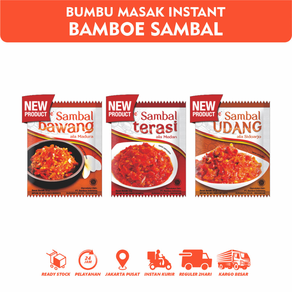 Sambal Bamboe 3 Varian - Bamboe Sambal / Sambal Sachet