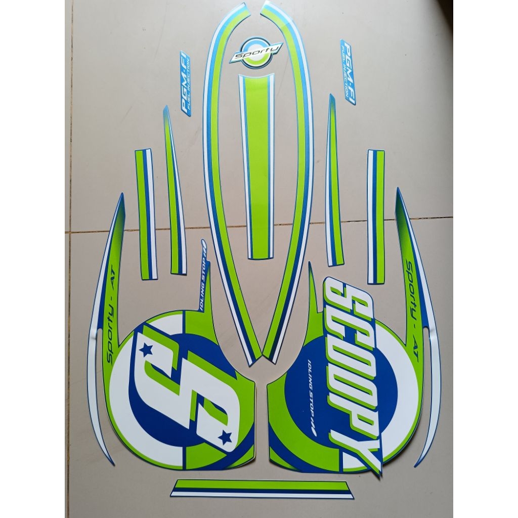 Striping Scoopy sporty biru 2015 2016