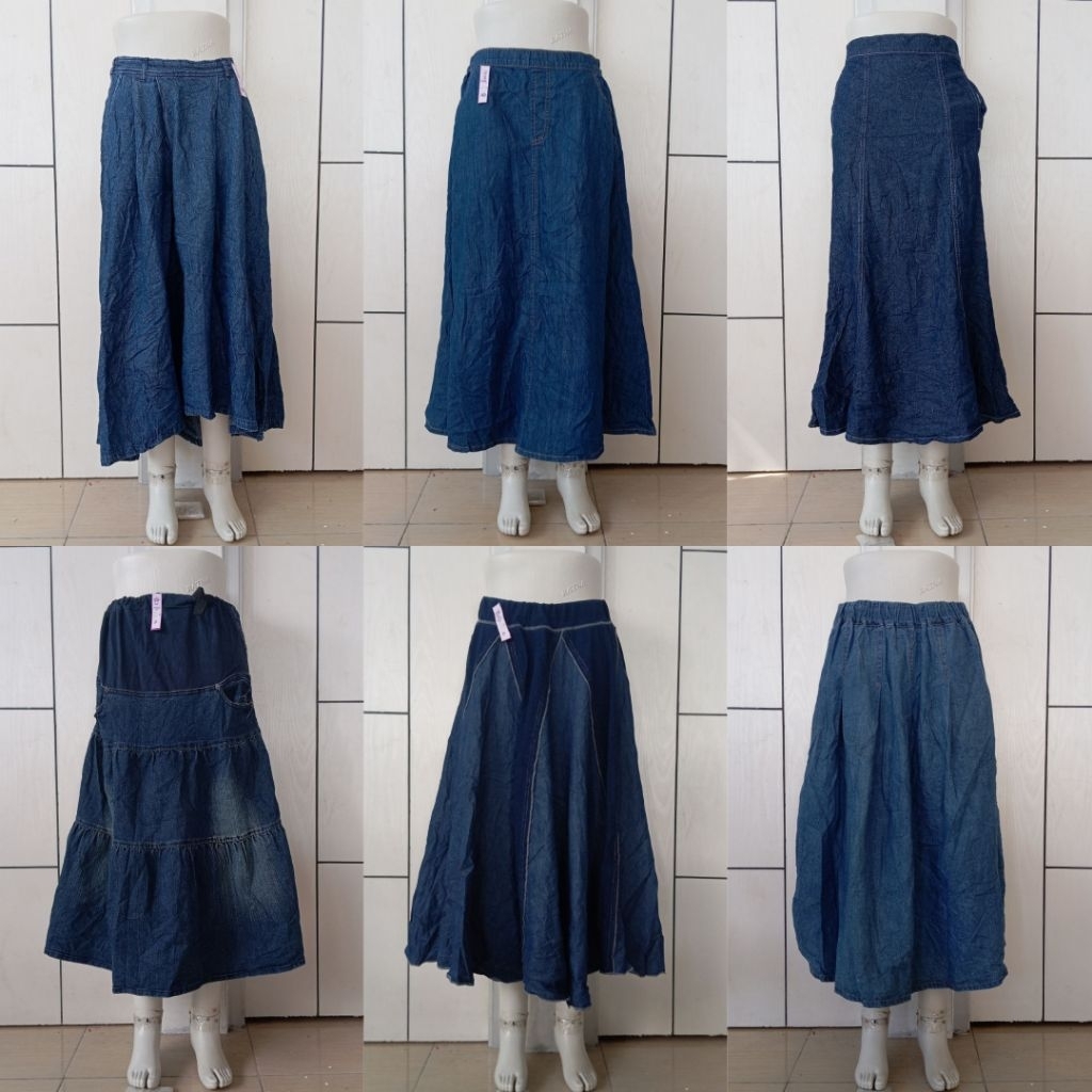 ROK JEANS PANJANG // ROK JEANS KLOK A // ROK JEANS SPAN