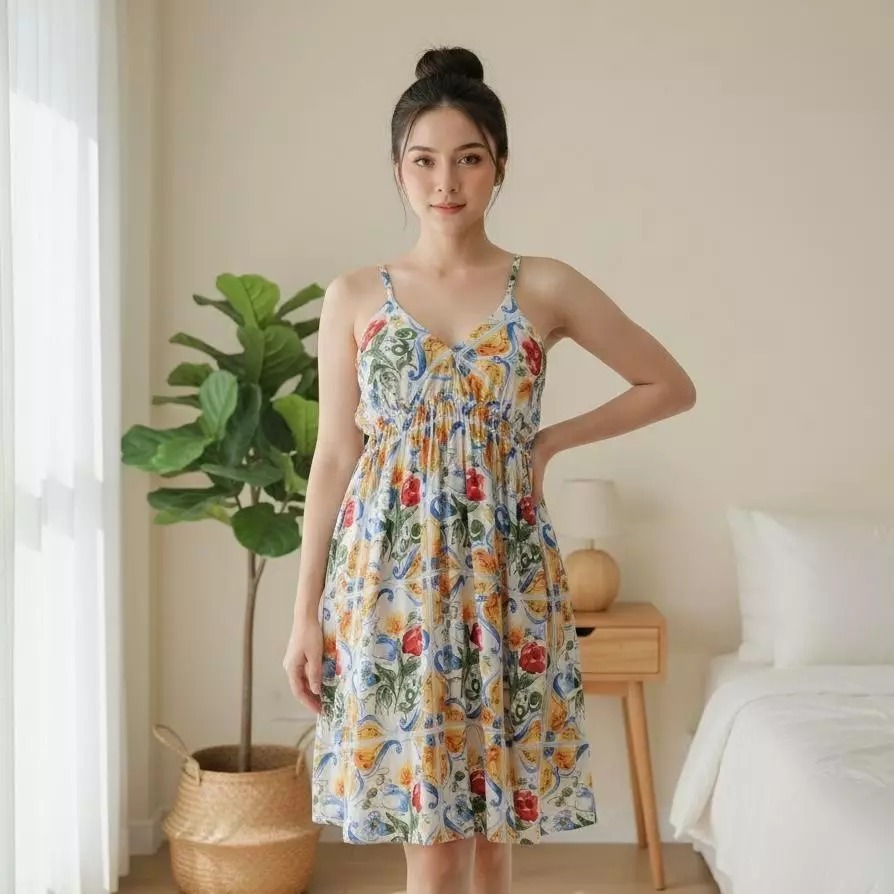 RF - SAMIRA MINI DRESS PENDEK WANITA DASTER TANPA LENGAN -NP