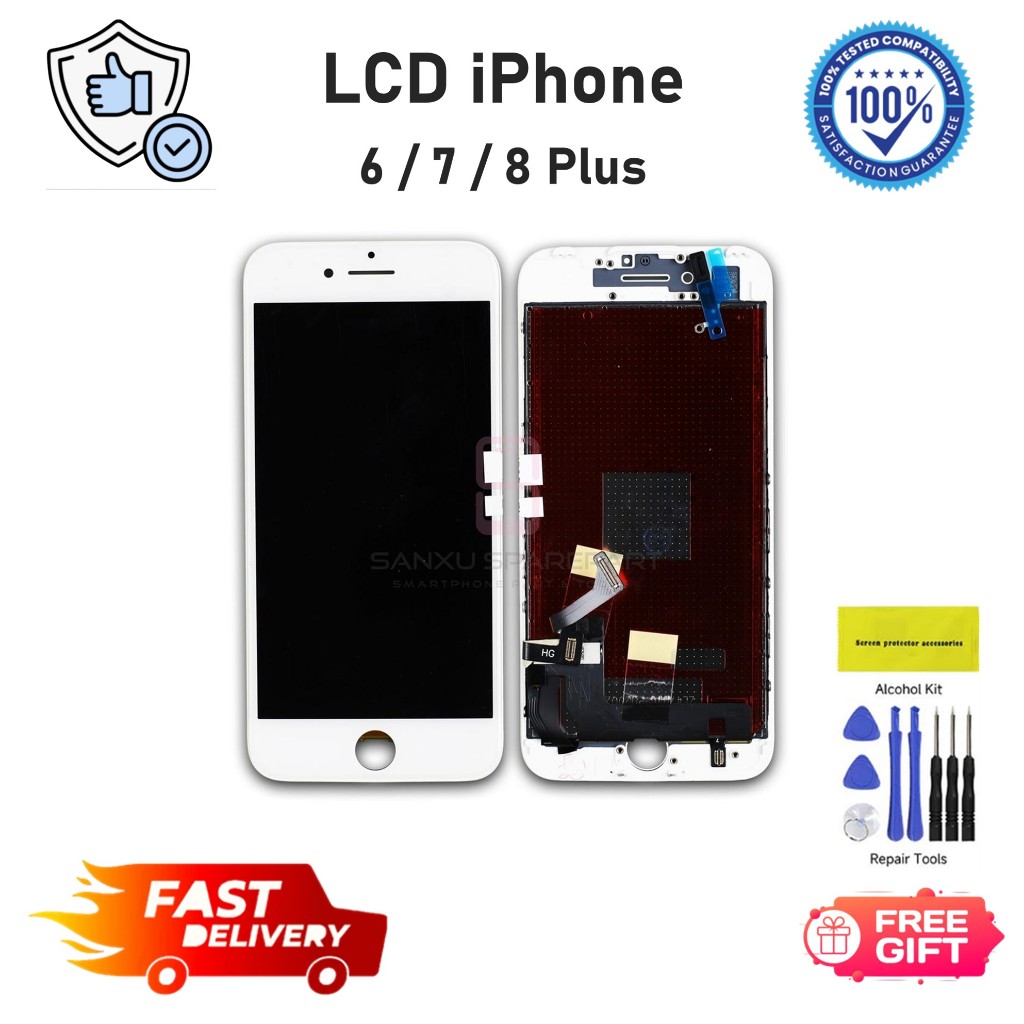 LCD Display iPhone 6 / 7 / 8 Plus Fullset - Pengganti Layar Teruji