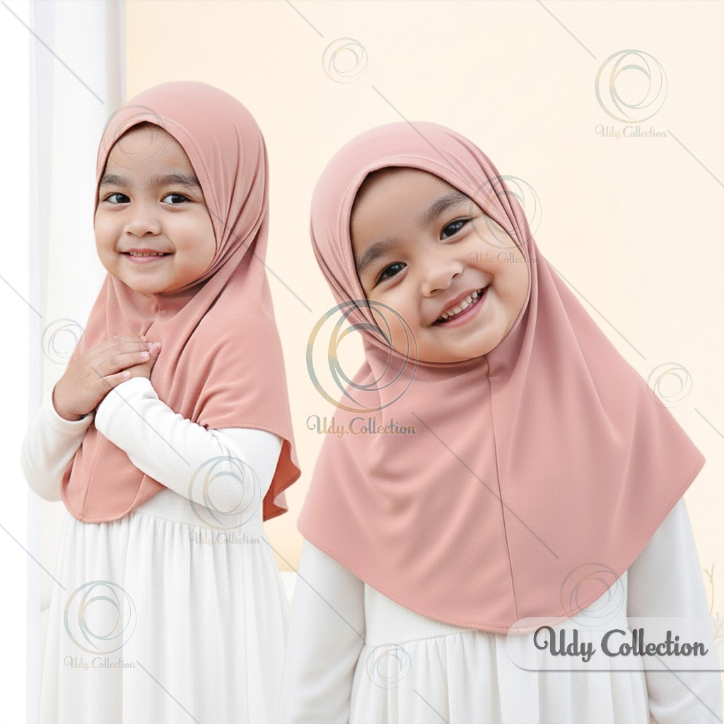 Bergo Anak Malay Non Pet Instan Anak Jersey 2 - 4Tahun