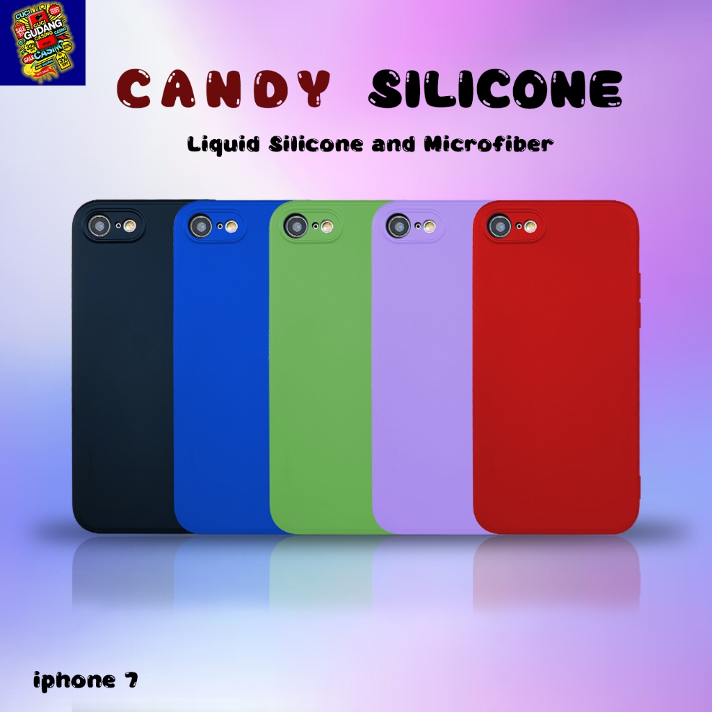 [ CUCI GUDANG ] Case Hp Iphone 7 / 8 Candy Case Softcase MICROFIBER Casing