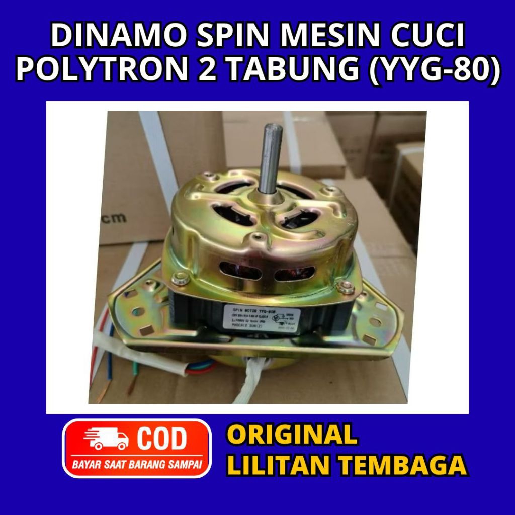 ORIGINAL - dinamo spin mesin cuci polytron 2 tabung YYG 80 Lilitan Tembaga - Motor Wash Mesin Cuci O