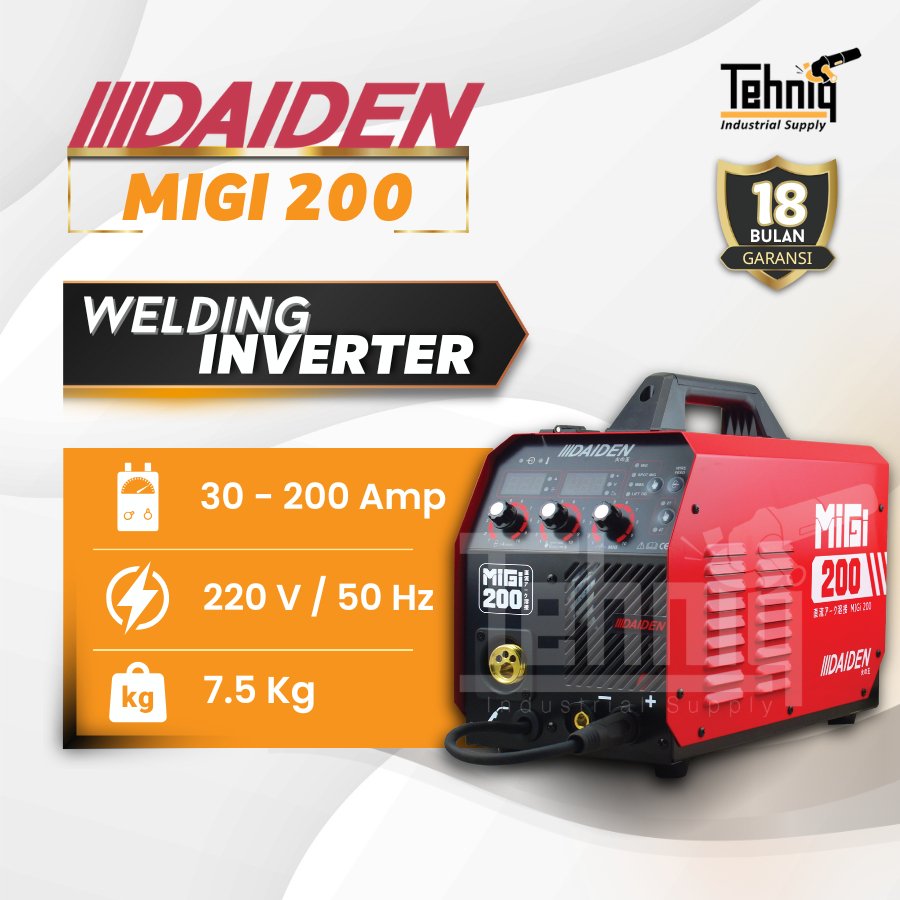 Daiden MIG 200 A Mesin Las Listrik Inverter Welding CO2 Dan Tanpa Gas