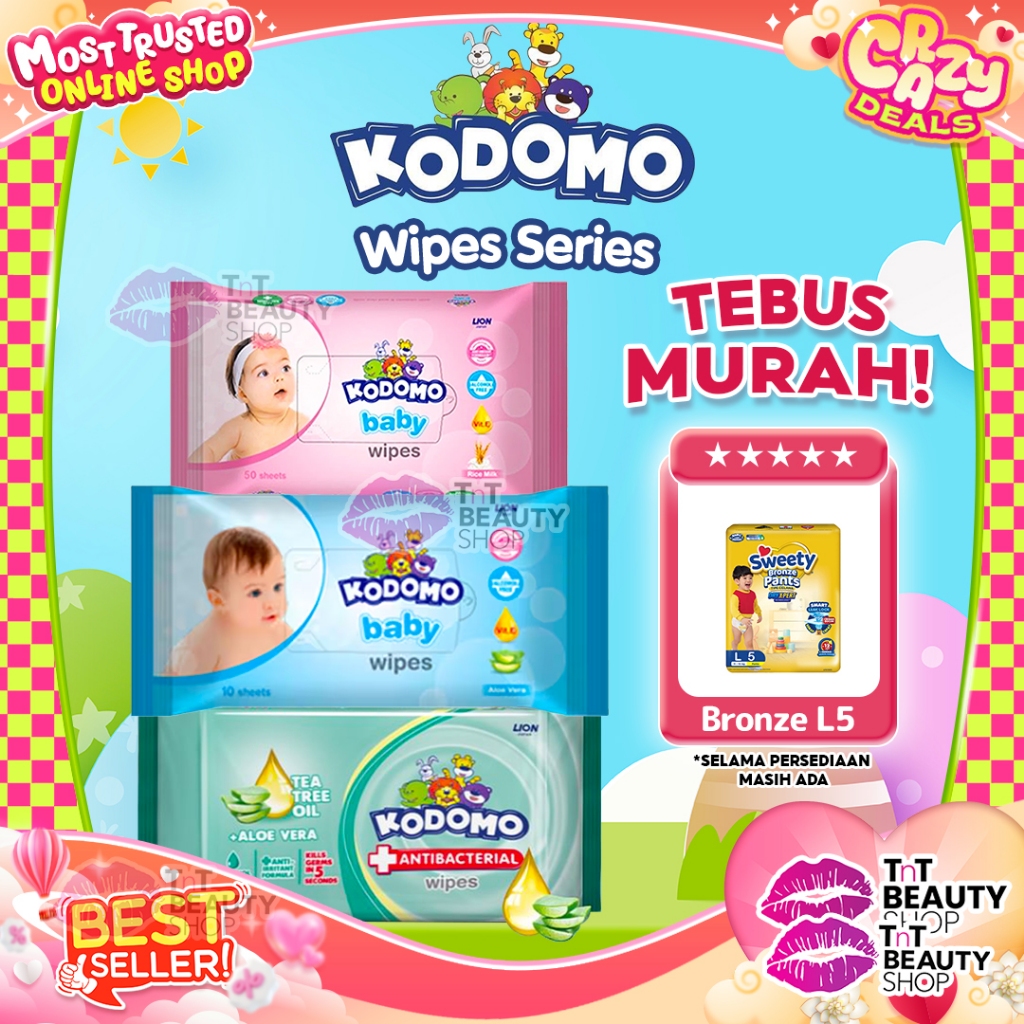 KODOMO BABY WIPES 50 SHEET SERIES  | TnT Beauty Shop