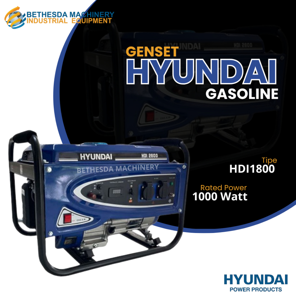 Genset Portable Hyundai 1000 Watt HDI 1800 Gasoline Engine